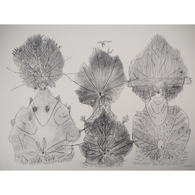 Jean-paul riopelle nelligan, totems of nature, 1979 original lithograph signed in pencil on arches vellum 56 x 76 cm...