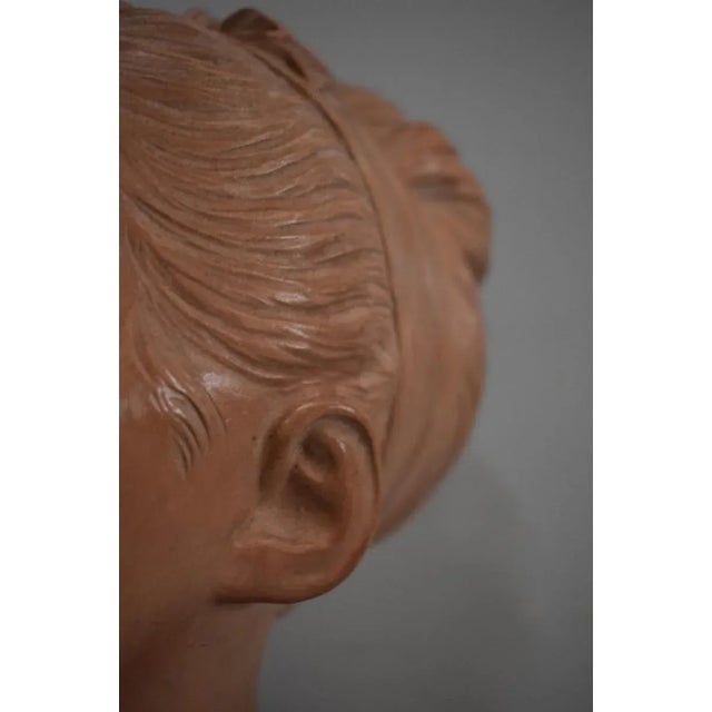 Terracotta Bust of Louise Brongniart After Houdon, 1900 For Sale - Image 9 of 18