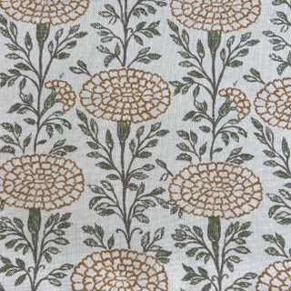 Lisa Fine Samode Flower Linen Fabric- 2 Yards For Sale