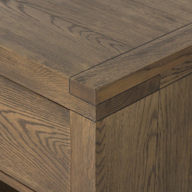Taupe Four Hands Warby Nightstand - Worn Oak Veneer For Sale - Image 8 of 11