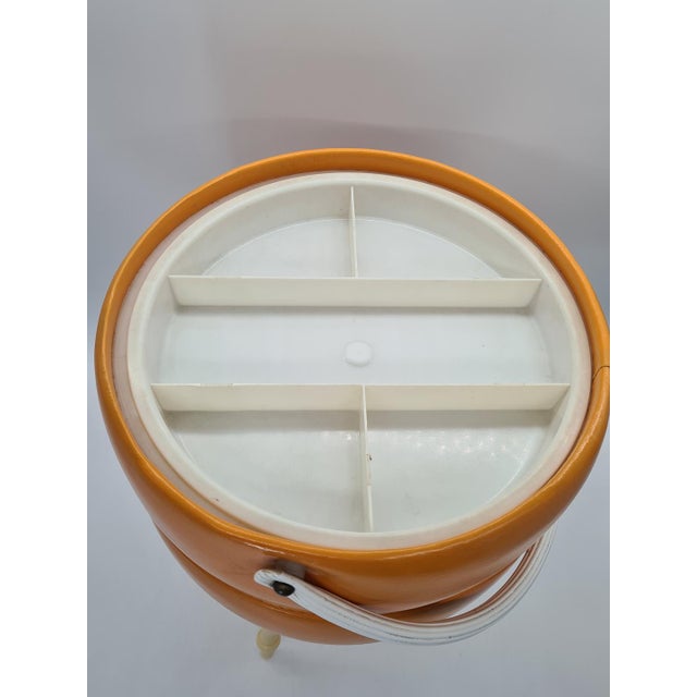 Orange Mid-Century Modern Sewing Basket on Legs, 1970s For Sale - Image 8 of 10
