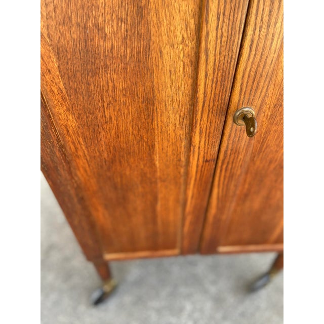 1950s Mosaic Fold-Open Dry Bar on Casters With Lock + Key | by Henry Glass For Sale - Image 5 of 12