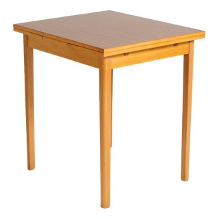 Extendable Beech Dining Table with Laminate Top, Sweden, 1950s For Sale