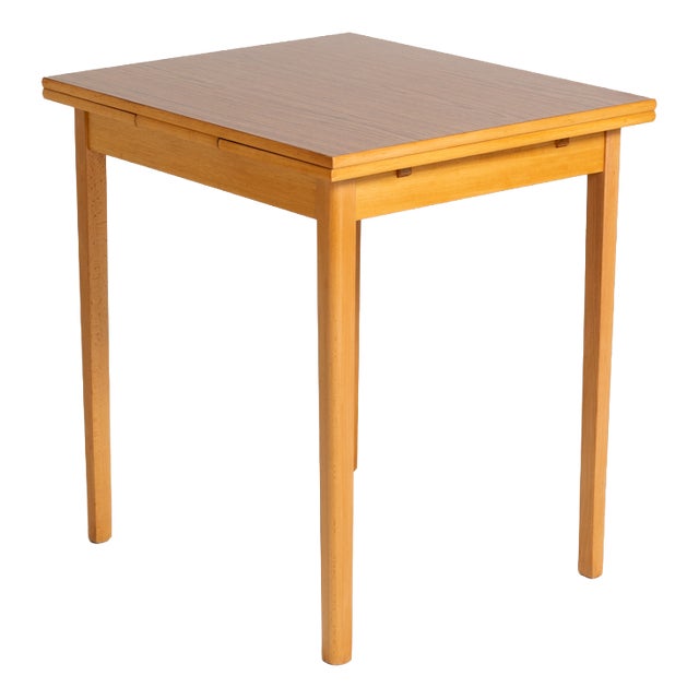 Extendable Beech Dining Table with Laminate Top, Sweden, 1950s For Sale