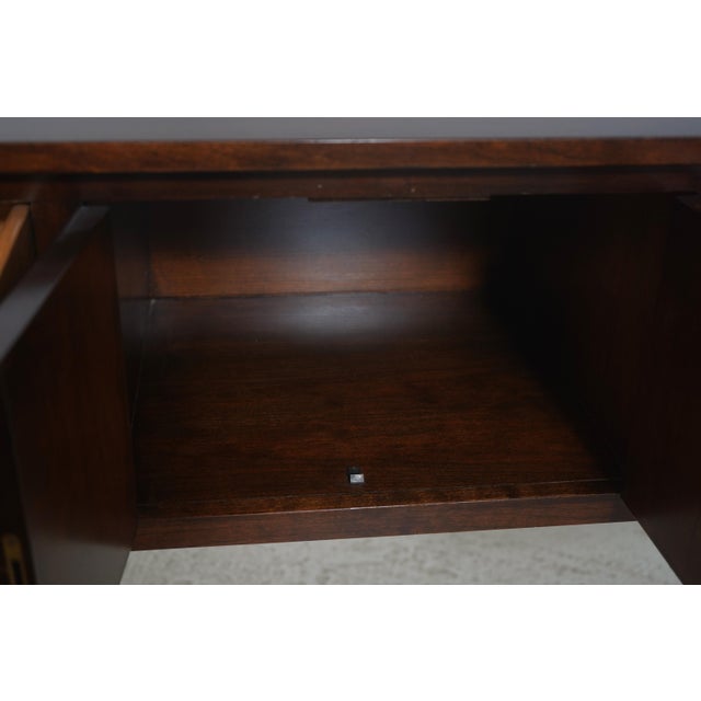 1990s Brandt Cherry Inlaid 2 Drawer 2 Door Sideboard For Sale - Image 5 of 18