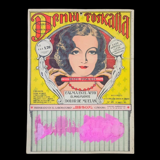 Vintage Advertising Cardboard from Foskali Dento, 1921 For Sale - Image 4 of 4