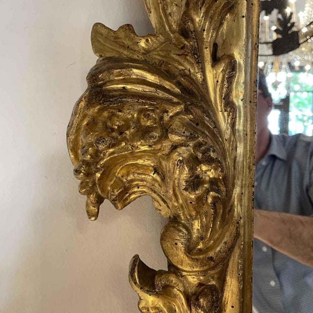 Gold Antique Gilded Framed Mirror, 1700s For Sale - Image 8 of 10