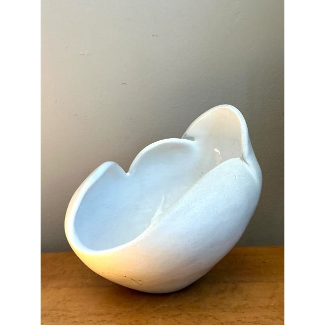 Ceramic Vintage White Ceramic Sculptural Bowl For Sale - Image 7 of 12