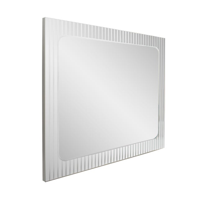 Silver Adoree V Grooved Vanity Mirror For Sale - Image 8 of 11