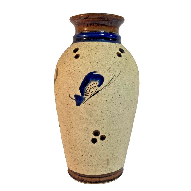 Vintage Tonala Mexico Handmade Folk Art Pottery Vase For Sale In Dallas - Image 6 of 10