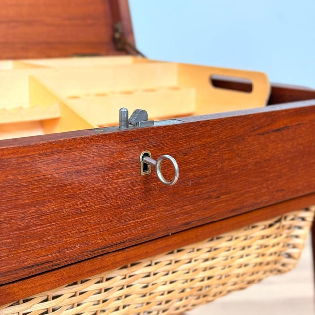 Teak Side or Sewing Machine Table, Denmark, 1950s-1960s For Sale - Image 13 of 15