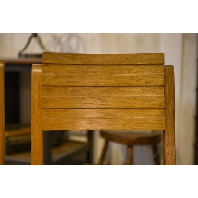 Vintage Oak Chairs by Gaston Poisson, 1940s, Set of 6 For Sale - Image 14 of 17