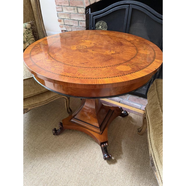Wood Italian Burlwood Game Table With Custom Glass Top For Sale - Image 7 of 18
