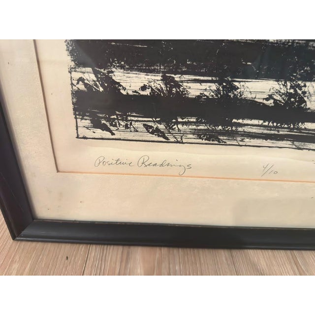 Black 1990s Signed & Numbered Black and White Abstract Art Prints – Set of 2 Framed For Sale - Image 8 of 9