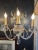 Pair of 1980s Contemporary Rococo Style Brass and Crystal Bi Level Three Light Sconces For Sale - Image 11 of 12