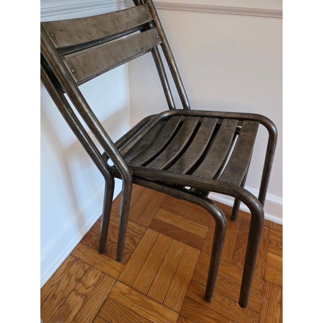 Vintage French Industrial Bistro Table & Chairs For Sale In New York - Image 6 of 13