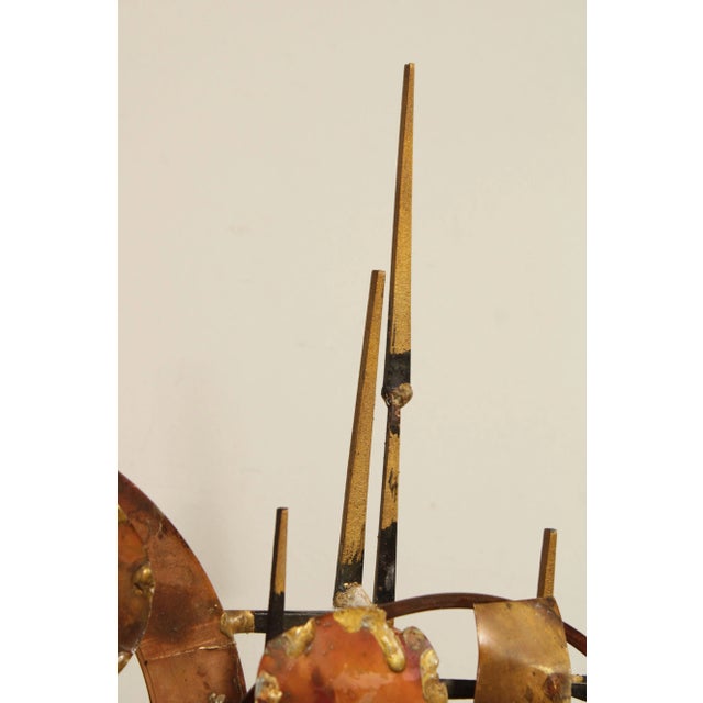 1970s Mid-Century Modern Brutalist Metal Wall Sculpture For Sale - Image 9 of 13