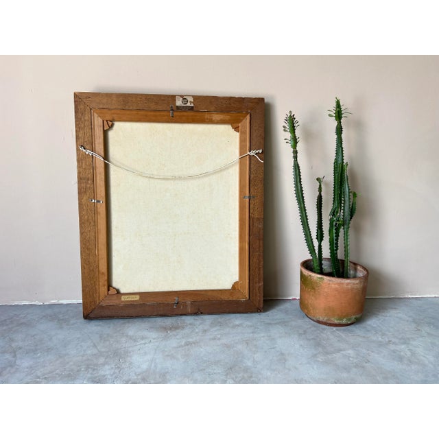 70's Vintage Impressionist Figurative Landscape Oil Painting, Signed For Sale - Image 12 of 12