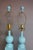 Hollywood Regency 1980s Coastal Regency Aqua Fluted Obelisk Table Lamps - a Pair For Sale - Image 3 of 5