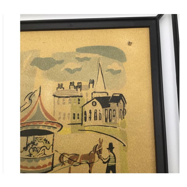 1950s Vintage Framed Modern Art Street Scene Silkscreened Serigraphs by Nicholas Takis - a Pair For Sale - Image 5 of 13