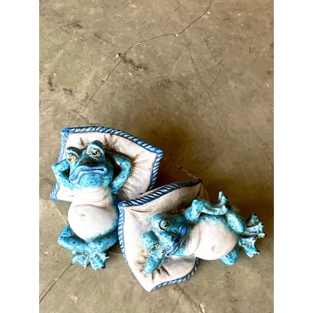 Alabaster Vintage Italian Ceccarelli Hand Painted Frogs - a Pair For Sale - Image 8 of 8