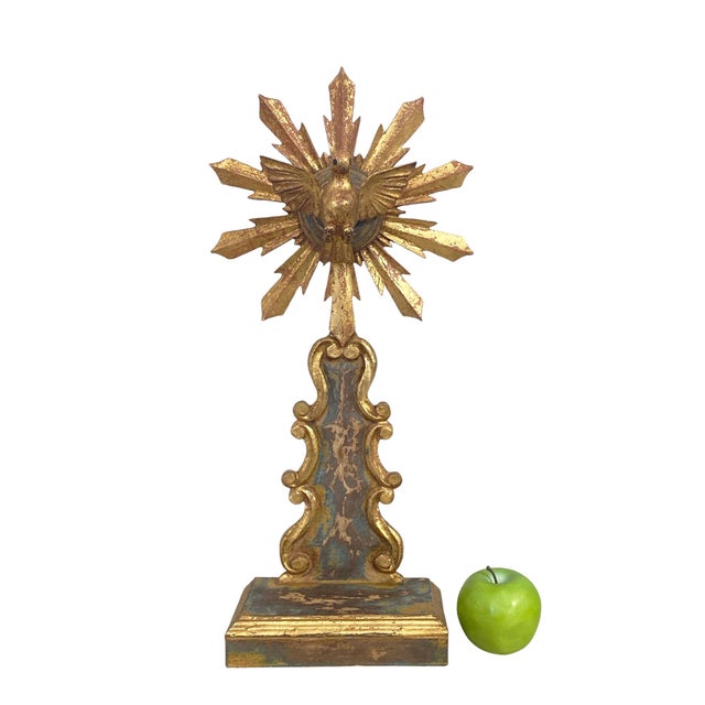 Vintage Impressive European Carved Wood Bird Sculpture on Finial 20" H For Sale - Image 4 of 7