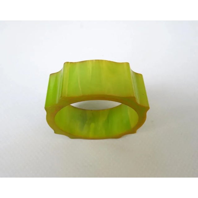 Art Deco Catalin Napkin Rings in Green Amber, Set of 6 For Sale - Image 12 of 18