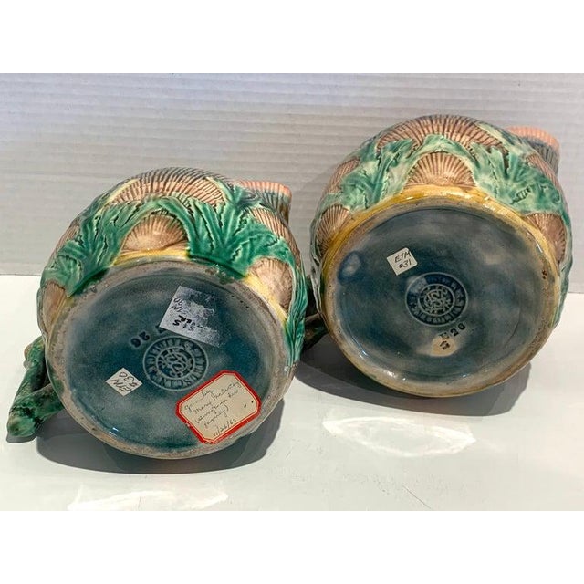 Late 19th Century Collection of Six Etruscan Majolica Shell and Seaweed Pitchers For Sale - Image 11 of 13