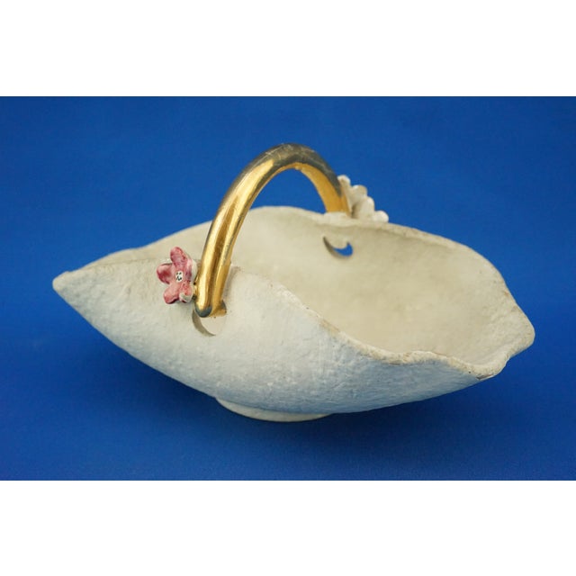 Art Deco Basket Vase in Majolicated Ceramic by Dante Baldelli, 1920s For Sale - Image 4 of 18