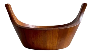 Circa 1950s Dansk Denmark Ihq Staved Teak Viking Serving Bowl by Jens Quistgaard