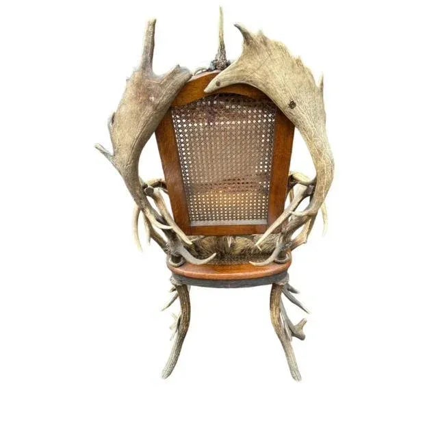 1940s Black Forest Antler Chair For Sale - Image 4 of 9
