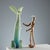 Satin glass rabbit in shades of green and blue in the style of the Seguso Manufactory. This piece is attributed to the...