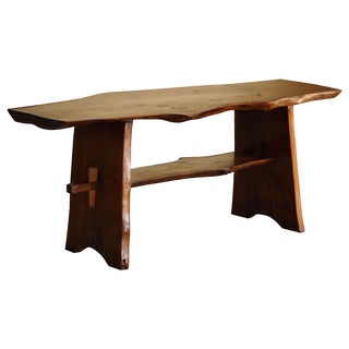 Mid-Century Scandinavian Wabi Sabi Organic Wooden Coffee Table, 1960s For Sale