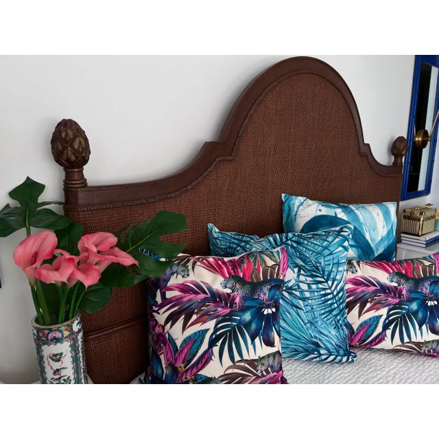 Textile Contemporary Abstract Teal Blue Painting Pillow Cover For Sale - Image 7 of 8