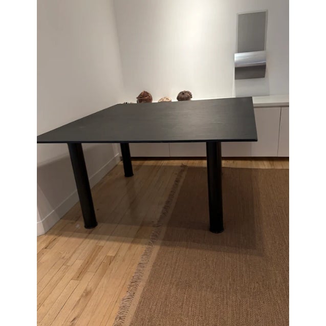 Modern Casigliani Modern Square Black Slate Stone Dining Table For Sale - Image 3 of 9