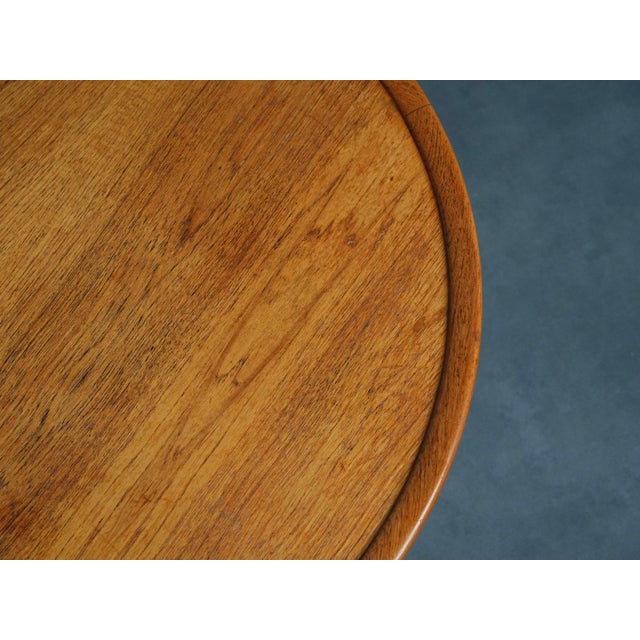 Wood Scandinavian Modern Round Teak Coffee Table, Denmark, 1960s For Sale - Image 7 of 9