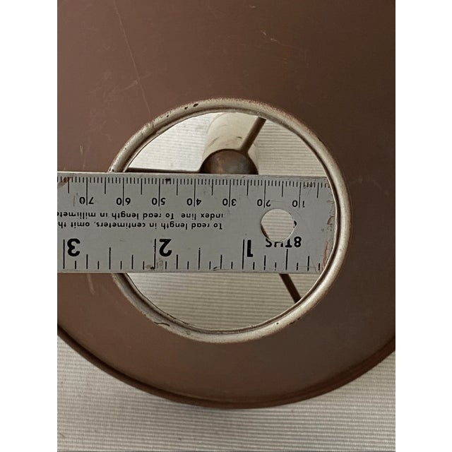 Late 20th Century Vintage Modern Style Toleware Metal Small Lamp Shade With Sleeve For Sale - Image 5 of 6