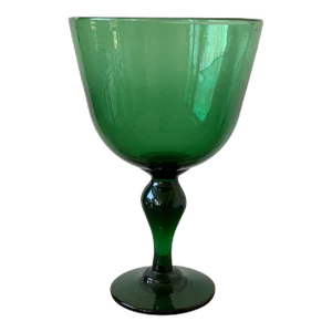 Antique French Green Glass Vase Goblet