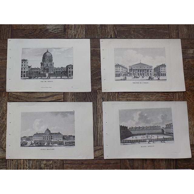 Realism Authentic Antique 19th Century Paris Landmark.Engravings - Set of 9 For Sale - Image 3 of 8