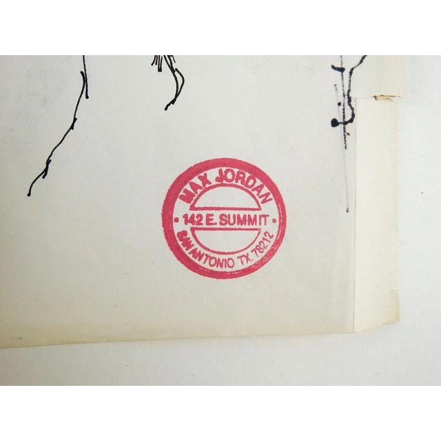 Figurative Mid 20th Century Pen & Ink Nude Study For Sale - Image 3 of 5