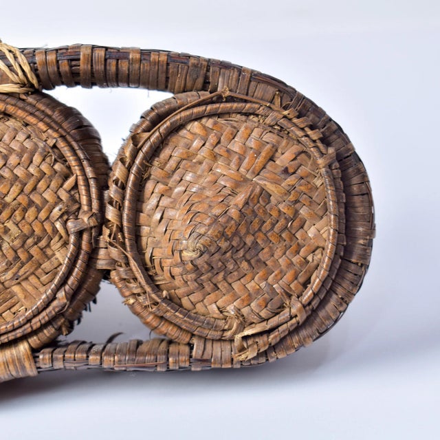 African Early 20th Century Very Rare Kuba Triple Lidded Basket For Sale - Image 3 of 15