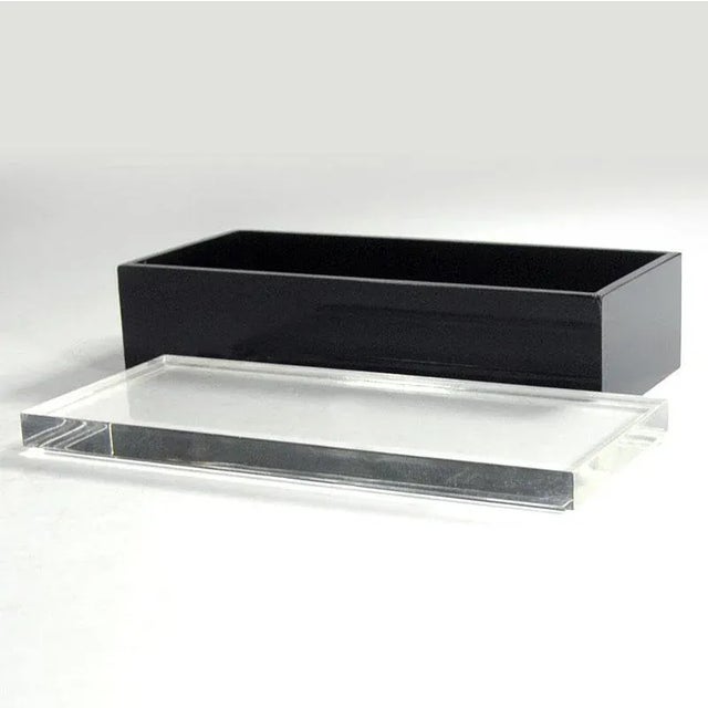 Plastic Italian Acrylic Glass Box attributed to Alessandro Albrizzi, 1990s For Sale - Image 7 of 8