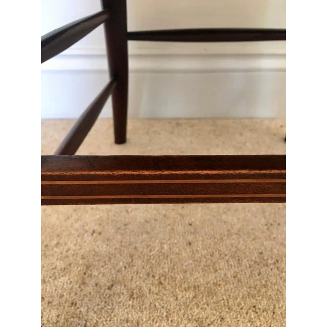 Small Antique Edwardian Inlaid Mahogany Armchair For Sale - Image 8 of 11