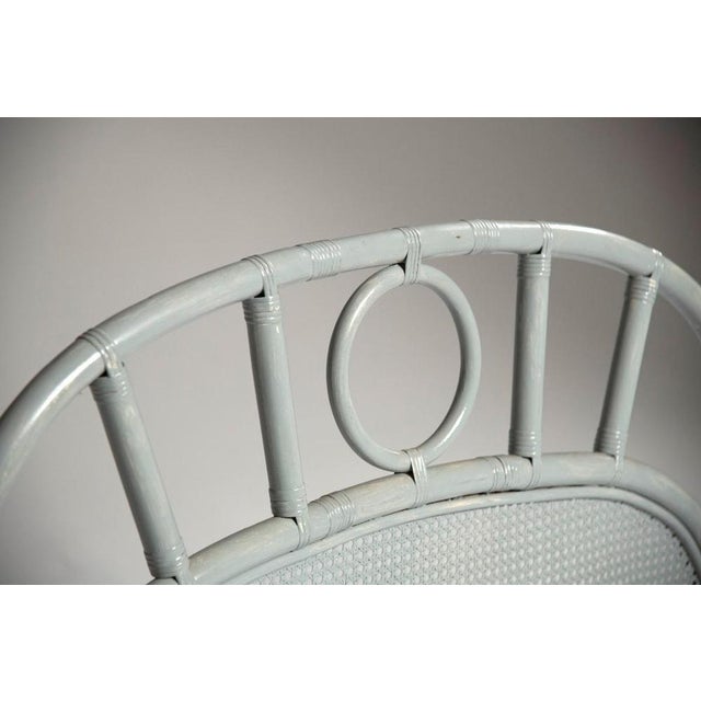 Gray Vintage Distressed Rattan and Bamboo Headboard and Bedside Tables, 1970s, Set of 4 For Sale - Image 8 of 17