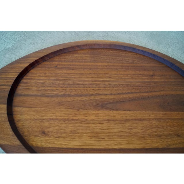 Brown 1960's Mid-Century Danish Modern Solid Walnut Tray For Sale - Image 8 of 13
