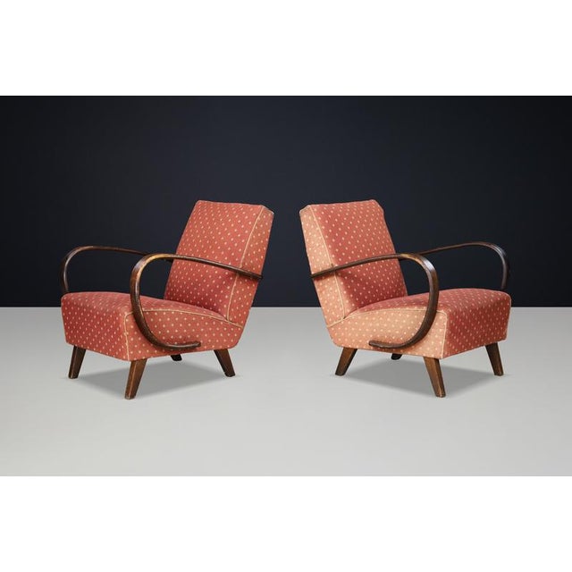 Bentwood Lounge Chairs by Jindřich Halabala, Czechoslovakia, 1940s, Set of 2 For Sale - Image 3 of 17