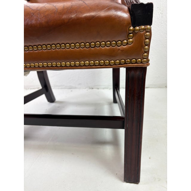 Hancock and Moore Classic Brown Leather Armchair. For Sale - Image 9 of 12
