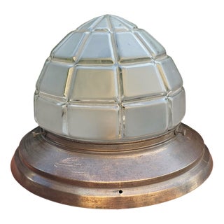 Vintage Art Deco Brass Ceiling Lamp, 1920s For Sale