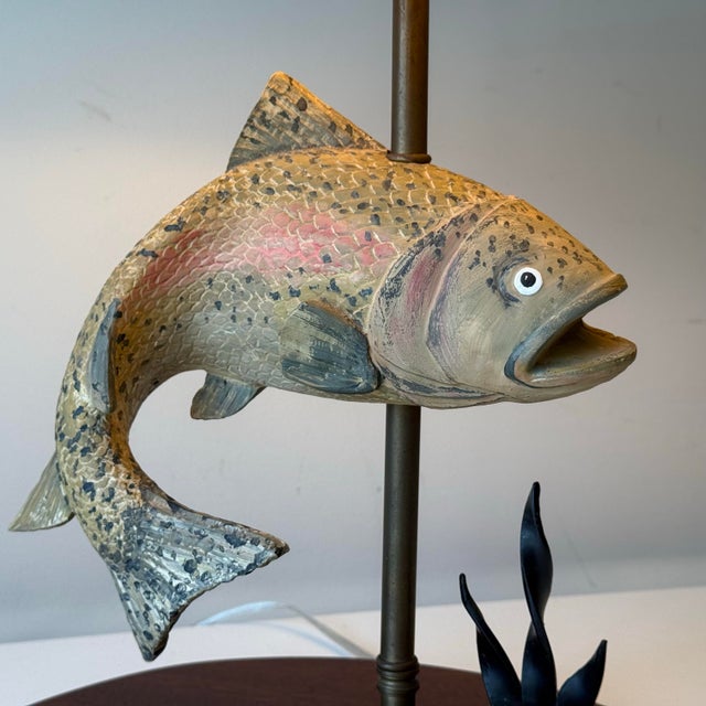1970s Rainbow Trout Fish Table Lamp For Sale In Charleston - Image 6 of 12