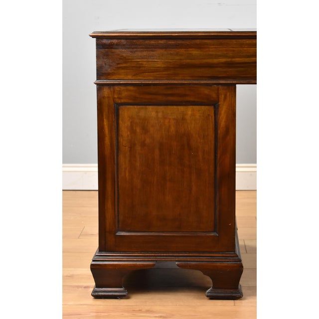 19th Century Chippendale Style English Pedestal Desk For Sale - Image 9 of 14